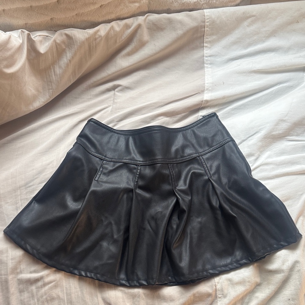 Black Faux Leather Skirt